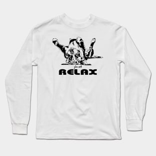 Funny Cute Boxer Dog saying just relax Long Sleeve T-Shirt